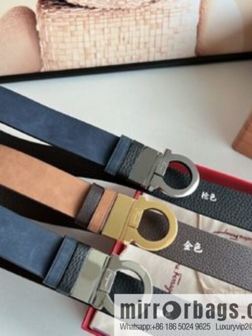 i1664413264_9013_0-800x800l1dper2kur054790_20250630010146.jpg Salvatore Ferragamo Men\'s 3.5cm Counter Rotating Metal Clip Buckle, Imported First Layer Cowhide Swing Pattern Suede Lined Belt