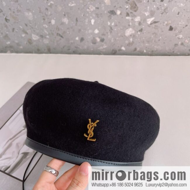 YSL Saint Laurent 2022 new wool simple beret