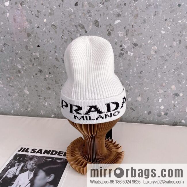 Prada official website latest wool-blend knitted hat