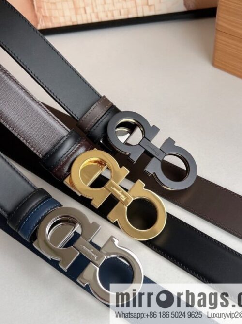 i1667612168_7918_0-800x800qq4a1djnirh54154_20250630005701.jpg Salvatore Ferragamo Men\'s 3.5cm Exquisite Double Ring Metal Triple Clamp Buckle with First Cowhide Double Sided Belt