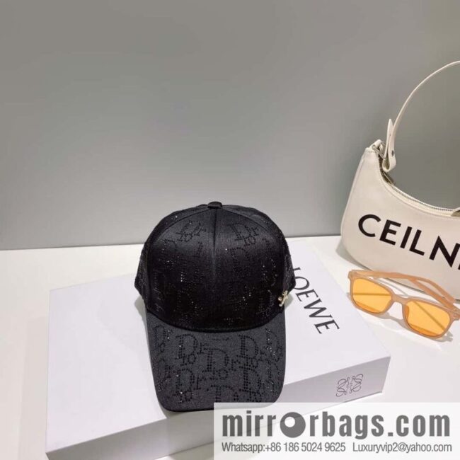 Dior full diamond logo unisex baseball cap