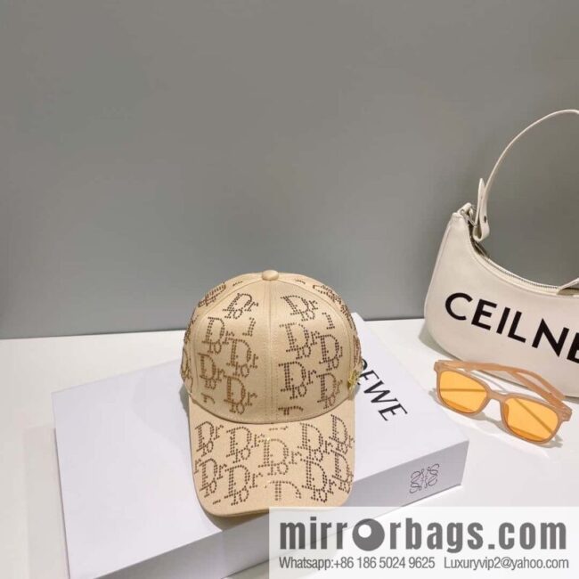 Dior full diamond logo unisex baseball cap