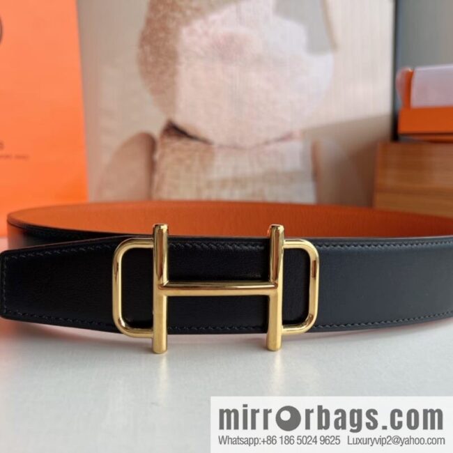 Hermes Hermes, the latest bottom leather at the counter, men\'s double-sided leather belt 38mm