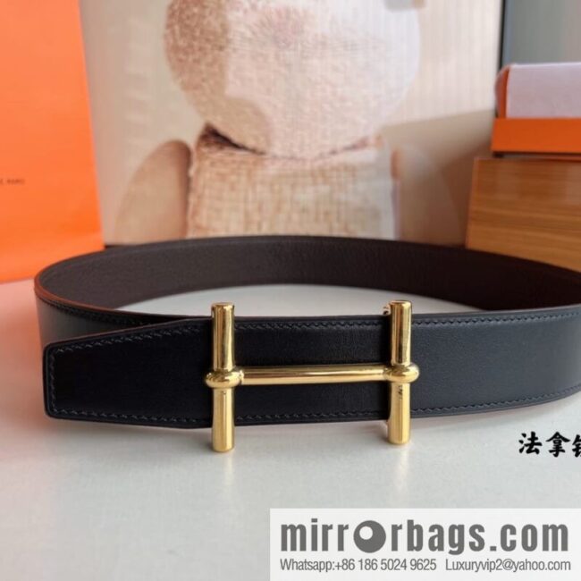 Hermes Hermes, the latest bottom leather at the counter, men\'s double-sided leather belt 38mm