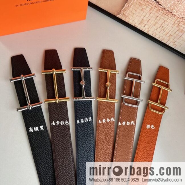 Hermes Hermes, the latest bottom leather at the counter, men\'s double-sided leather belt 38mm