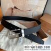 LOUIS VUITTON Pont Neuf 35mm Black Cross Leather Belt