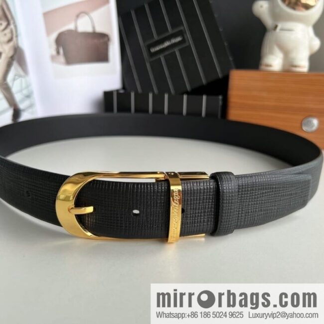 Ermengildo. Zein Italian Zegna Men\'s Imported Cowhide Cross Textured Belt 3.5cm