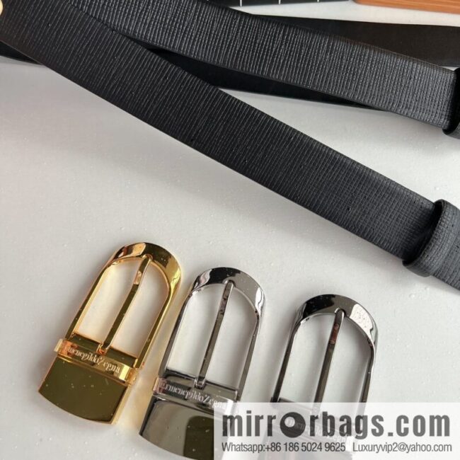 Ermengildo. Zein Italian Zegna Men\'s Imported Cowhide Cross Textured Belt 3.5cm