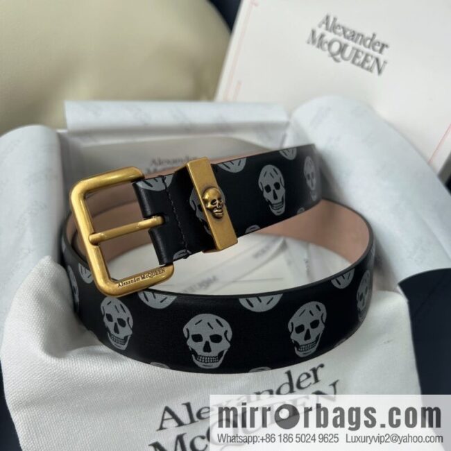 Alexander McQueen, gold-filled belt marked metal buckle women\'s belt