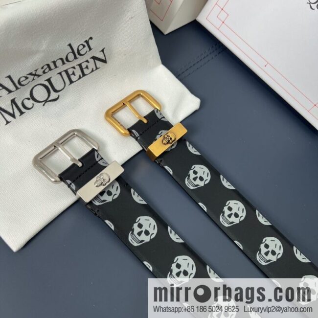 Alexander McQueen, gold-filled belt marked metal buckle women\'s belt