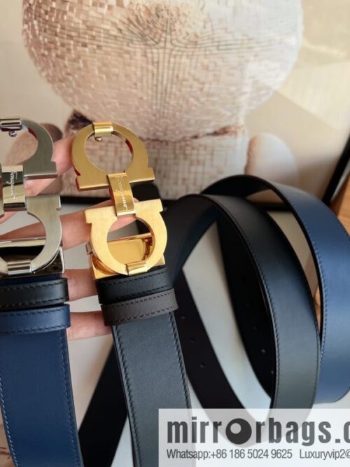 wsxc1668426765683_0-800x800ejzxkxrksdh53913_20250630005458.jpg Ferragamo Ferragamo, Stainless Steel Figure 8 Metal Clip Buckle Men\'s 3.5cm Belt