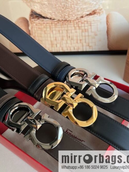 wsxc1668426797664_0-800x800nqa4lnwb53z53841_20250630005423.jpg Salvatore Ferragamo Men\'s 3.5cm Delicate Double Circle Original Rhombus Buckle with First Cowhide Double Sided Belt