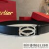 Cartier Men\'s 3.5cm Classic Stainless Steel Double C Automatic Buckle, Double Sided First Cowhide Belt Alveolar Belt