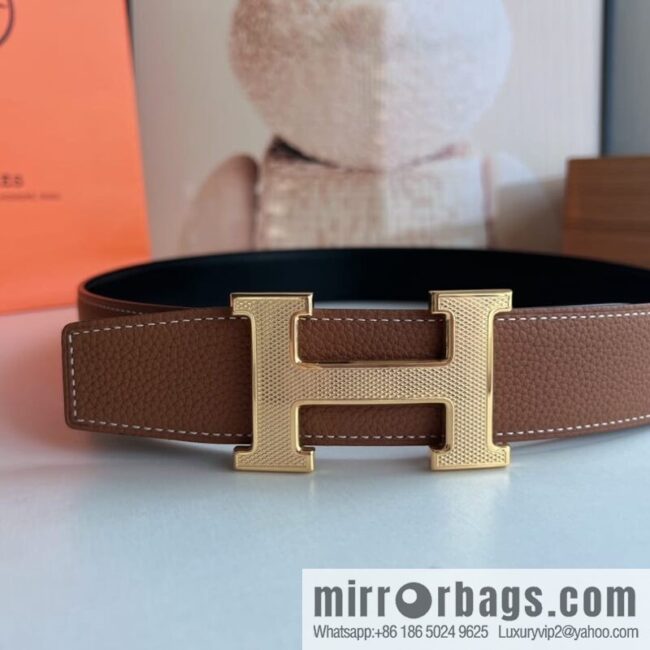 Hermes Togo Leather Double Sided Leather Belt 38mm