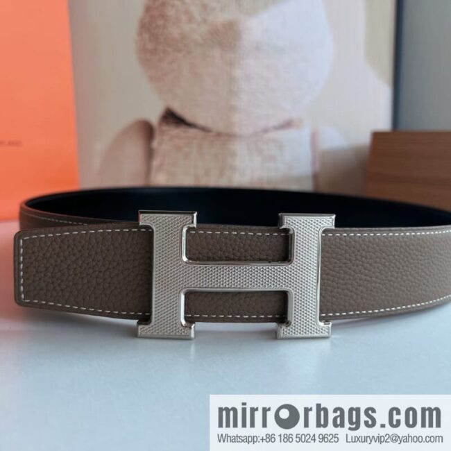 Hermes Togo Leather Double Sided Leather Belt 38mm