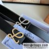 Loewe stainless steel logo inlaid diamond buckle combined with the first layer of cowhide double-sided external boutique belt 3.8cm