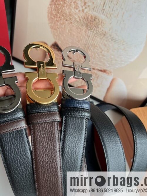 wsxc1671537628465_0-800x800uhz5lnqwnln52870_20250630004658.jpg Ferragamo Ferragamo, Exquisite 8-Figure Metal Glossy Clip Buckle Men\'s 3.5cm Belt