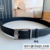 Zegna, black imported cowhide material belt 3.5cm