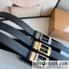Zegna, black imported cowhide material belt 3.5cm