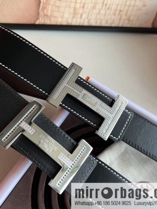 wsxc1672231101062_0-800x800ahbcrwgohdj43978_20250629232356.jpg Hermes Hermes, stainless steel inlaid diamond metal buckle with first layer cowhide double-sided men\'s 3.8cm belt