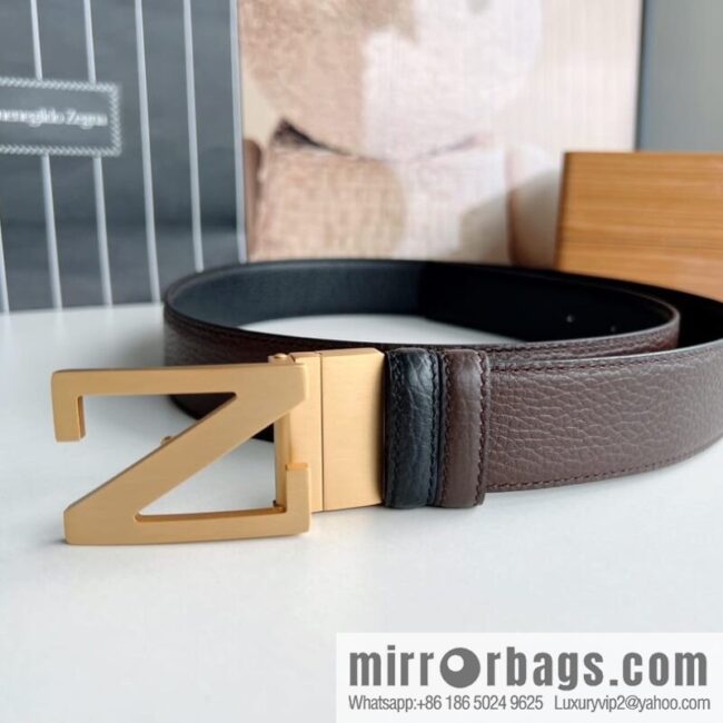 Zegna ZEGNA Boutique Logo Belt Buckle Men\'s 3.5cm Belt