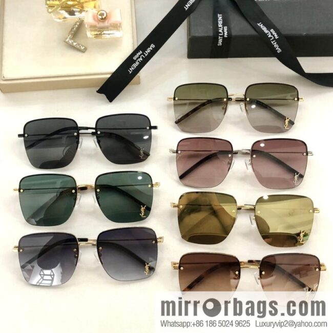 SAINT LAURENT Saint Laurent half-frame unisex sunglasses