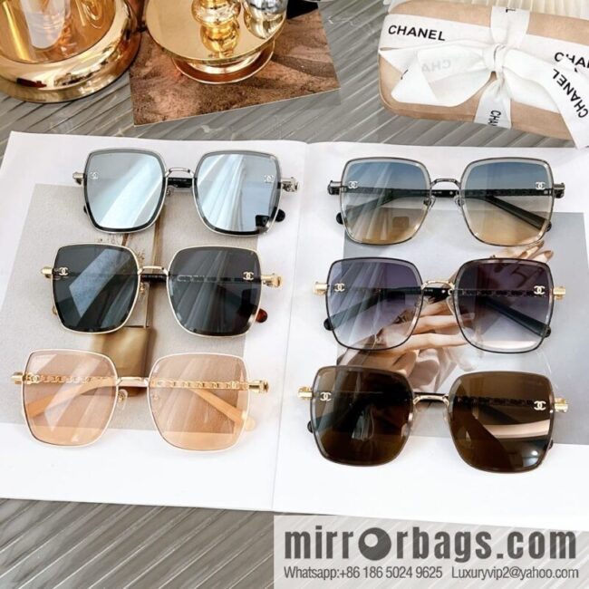 Chanel metal square women\'s sunglasses