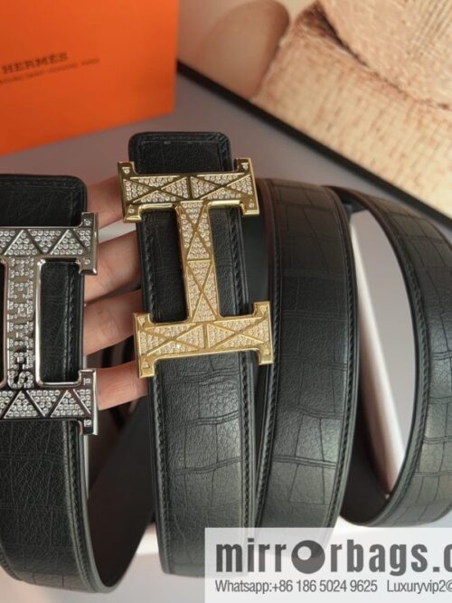wsxc1677241477728_0-800x800ojw41xi0muq42533_20250629231148.jpg Hermes, Stainless Steel H with Diamond Buckle Men\'s 3.8cm Belt