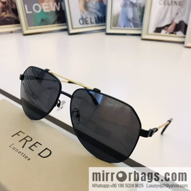 FRED flanged elliptical frame unisex sunglasses