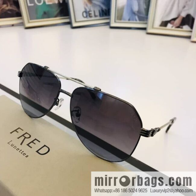 FRED flanged elliptical frame unisex sunglasses