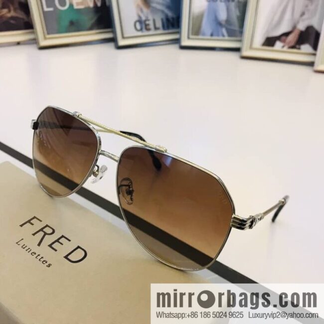 FRED flanged elliptical frame unisex sunglasses