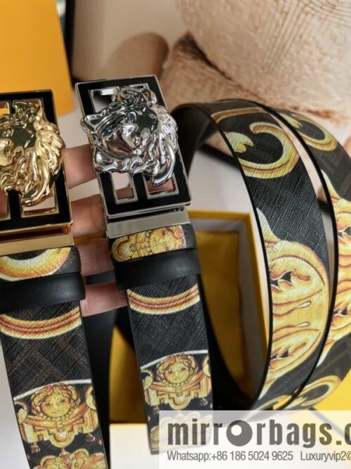 wsxc1681562899855_0-800x800r4ejw01iqyi42043_20250629230815.jpg FEND Fendi, Metal Buckle Printed Fabric Cowhide Men\'s 4.0cm Belt