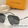 LV Louis Vuitton lambskin hemmed temple men\'s sunglasses