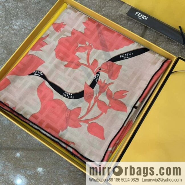 Fendi 100% silk Roses scarf