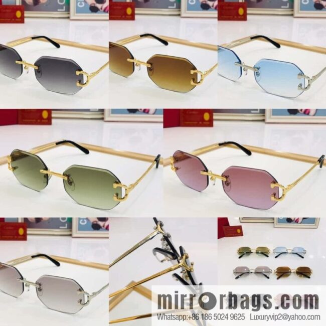 Cartier rimless unisex sunglasses