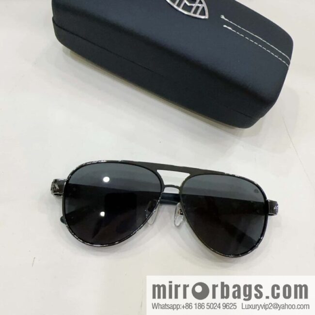 Maybach men\'s round-frame sunglasses