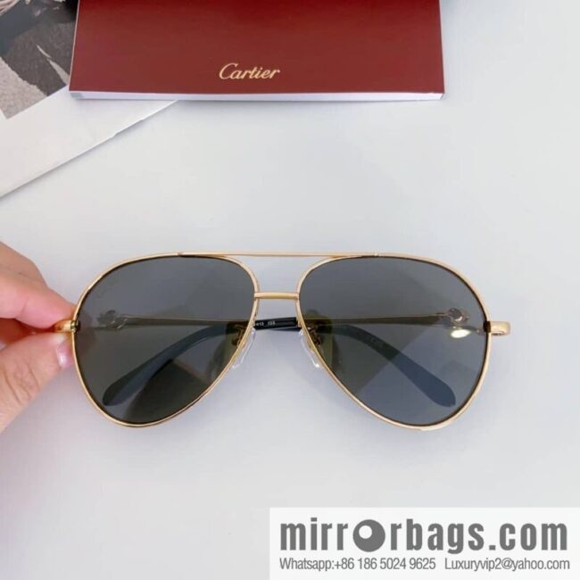 Cartier Metal Frame Unisex Sunglasses