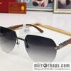 Cartier Wooden temple rimless men\'s sunglasses