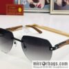 Cartier Wooden temple rimless men\'s sunglasses