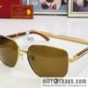 Cartier Wooden temple metal frame men\'s sunglasses