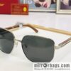 Cartier Wooden temple metal frame men\'s sunglasses