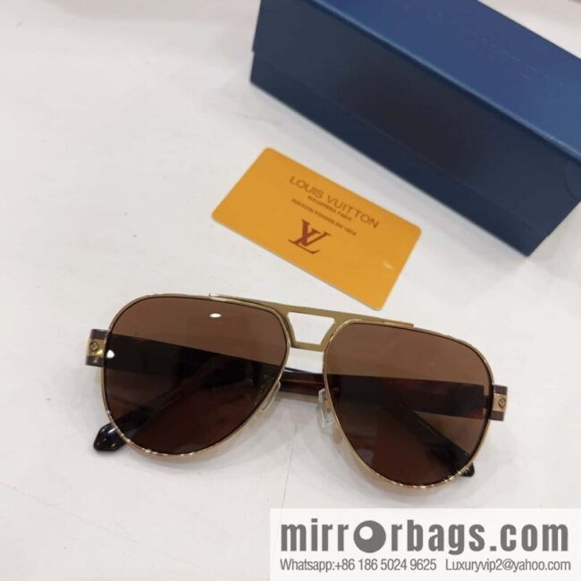 LV Louis Vuitton Round Frame Unisex Sunglasses