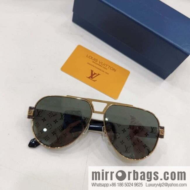 LV Louis Vuitton Round Frame Unisex Sunglasses