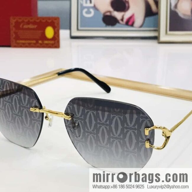 Cartier Cartier official website classic rimless unisex sunglasses