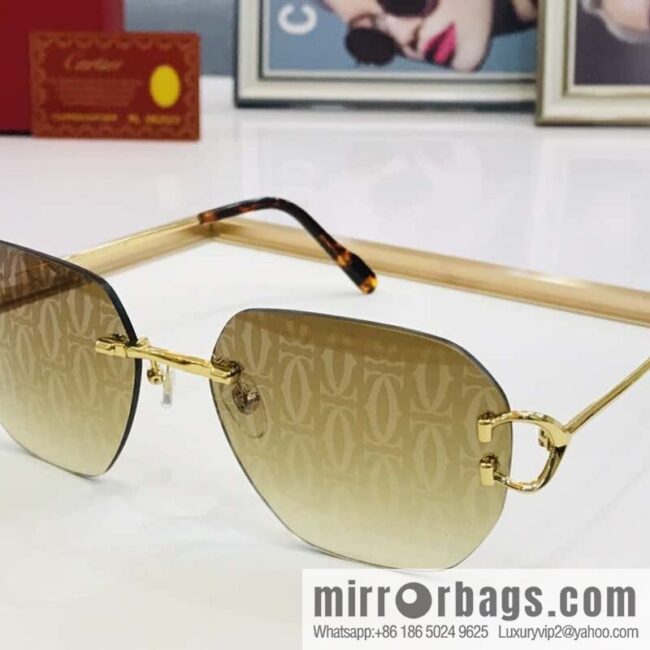 Cartier Cartier official website classic rimless unisex sunglasses
