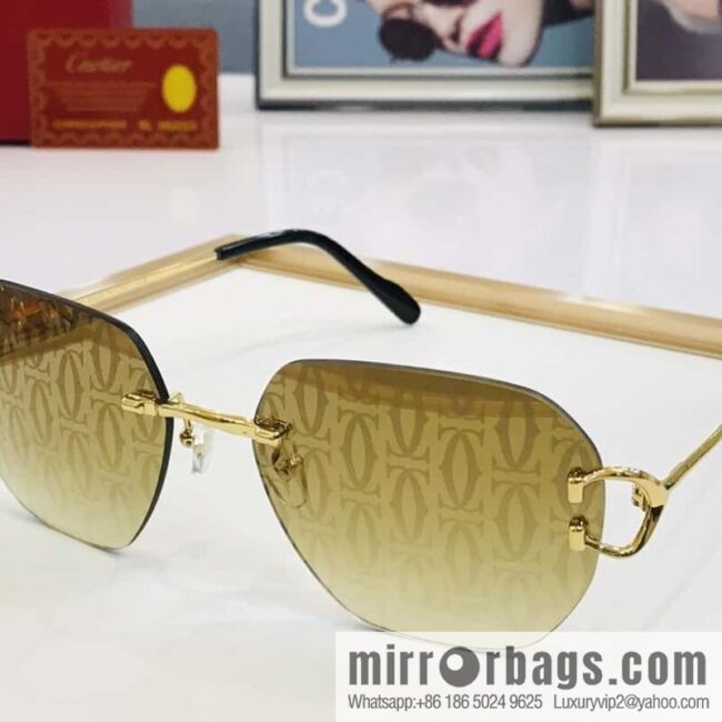 Cartier Cartier official website classic rimless unisex sunglasses