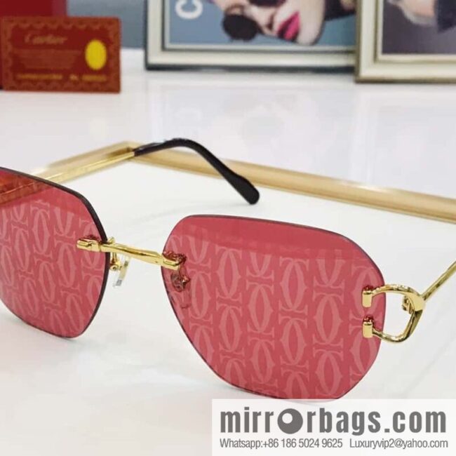 Cartier Cartier official website classic rimless unisex sunglasses