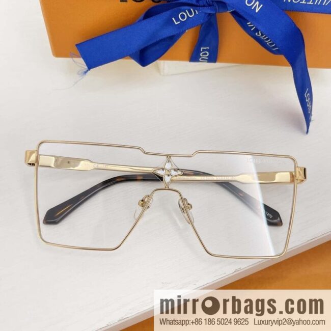 LV Louis Vuitton three-dimensional metal square sunglasses