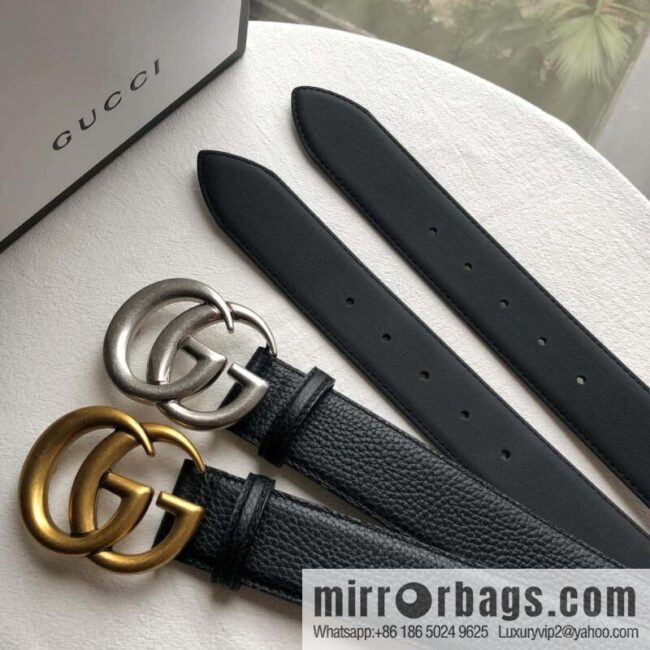 GUCCI logo retro design belt original lychee texture 4.0cm belt