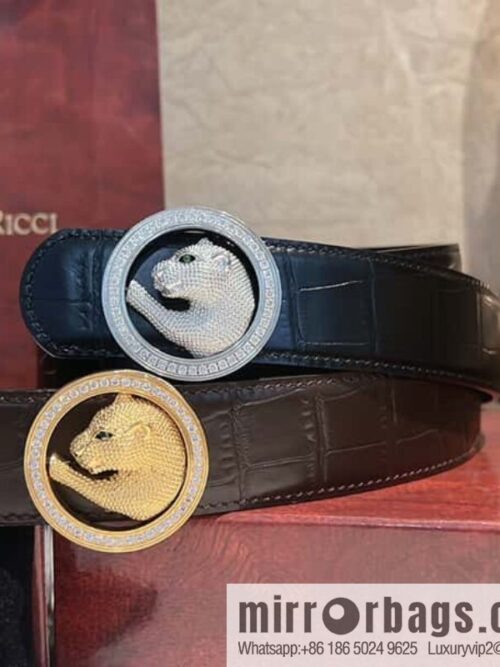 wsxc1694526010353_0-800x800ehtwjar5n4129947_20250626020832.jpg Stefano Ricci Stephen, Leopard Head with Diamond Buckle, Cowhide Embossed Belt 3.8cm